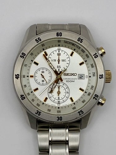 Vintage Seiko Chronograph Watch, 7T92-0LV0, 39 mm, FOR PARTS OR REPAIR