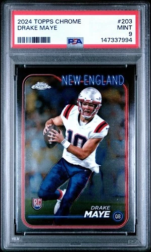 2024 Topps Chrome Drake Maye Rookie RC #203 PSA 9 Mint