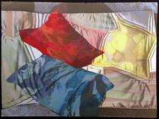 Paula Crane "Soft Disguises III" Hand Signed Art Serigraph pillows MAKE AN OFFER