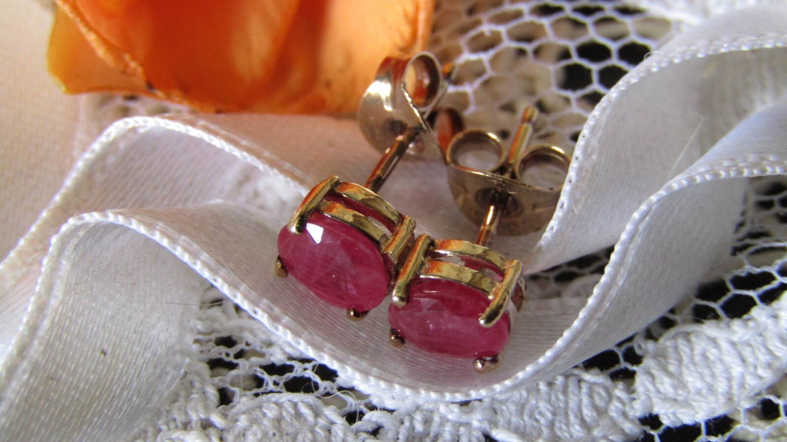 Ruby Stud Earrings - image 1