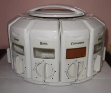 Kitchen Art Select A Spice Round Turn Style Spice Rack With Bottles and Labels