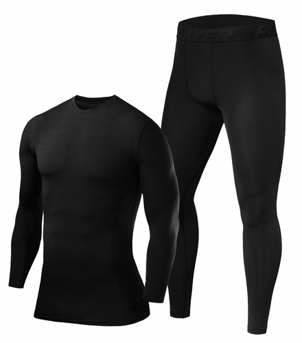 Compression Base Layers Mens' & Boys' PowerLayer Top + Leggings/Tights Skins Set - Picture 7 of 42