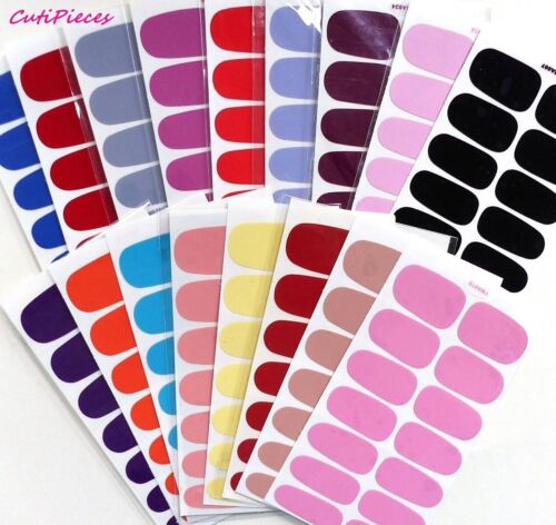 Arte en uñas Color liso Envolturas de uñas Cubierta completa Esmalte Pegatina Rosa Rojo Desnudo - Imagen 2 de 39