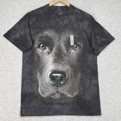The Mountain Shirt Medium Tie Dye Black Lab Dog Short Sleeve Crew Neck