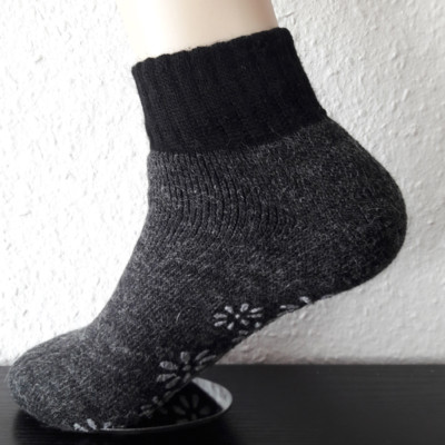 Men ABS Stopper Socks Slippers with Wool and Alpaca Wool Anthra 39 to 42