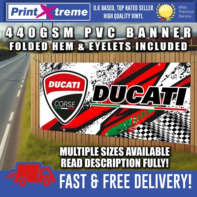 PRINTXTREME LTD DUCATI CORSE BANNER SIGN SIGNS Indoor Outdoor GARAGE WORKSHOP MECHANIC