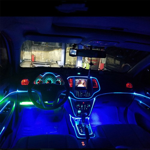2M BLUE LED CAR INTERIOR DECORATIVE ATMOSPHERE WIRE STRIP LIGHT ACCESSORIES US - Picture 8 of 17