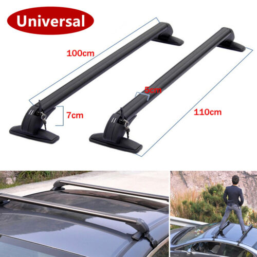 2x Car SUV Crossbar Rack Roof Rail Luggage Baggage Carrier Cross Aluminum Alloy - Picture 1 of 12