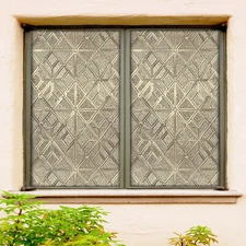 3D Golden Triangle ZHUA619 Window Film Print Sticker Cling Stained Glass UV