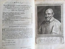 1700 VITA DEL VENERANDO SERVO DI DIO VINCENZO DE PAOLI antique VELLUM BINDING