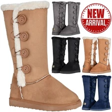 NEW Women's Snow Boots Fleece Lined  Mid-Calf Snow Boots Fur Lined Winter Boots