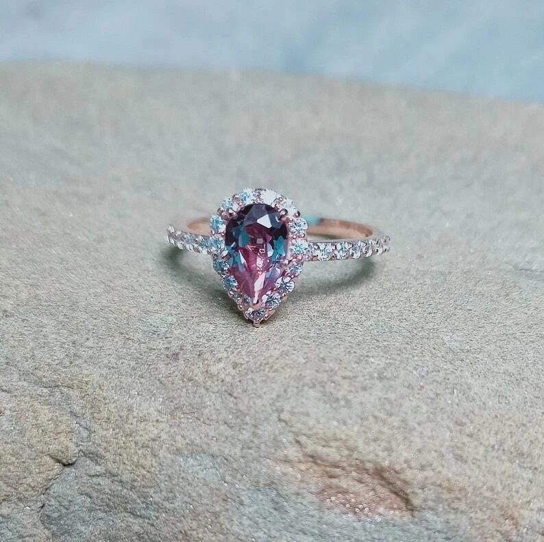 Anello alessandrite, anello alessandrite creato in laboratorio, anello in arg... - Immagine 4 di 4