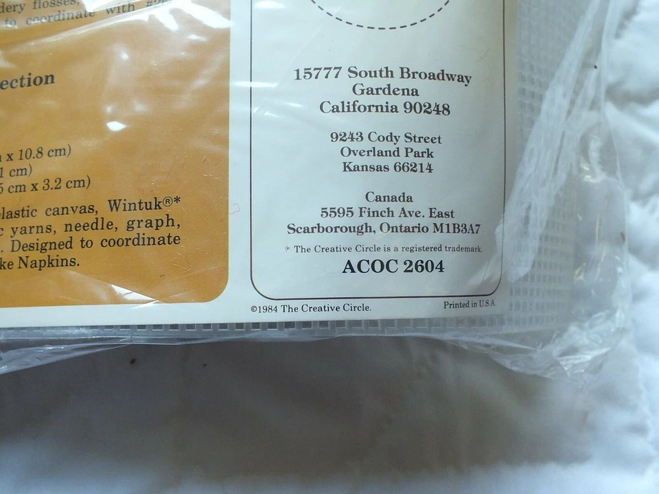 Lote De 2 De Colección 1984 The Creative Circle 2800 Gingham Snwfl Npkn 2604 Snwfl Col Foto 2 de 4