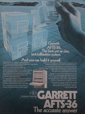6/1975 PUB GARRETT AIR DATA TEST KALIBRIERSYSTEM AFTS-36 ORIGINAL ANZEIGE