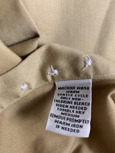 Pronto Uomo Mens Shirt 16 1/2, 34/35 80s 2 Ply Non-Iron Button Up Gold #684 - Picture 4 of 8