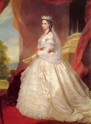 Oil painting Franz-Xaver-Winterhalter-Portrait-of-Charlotte-of-Belgium beauty