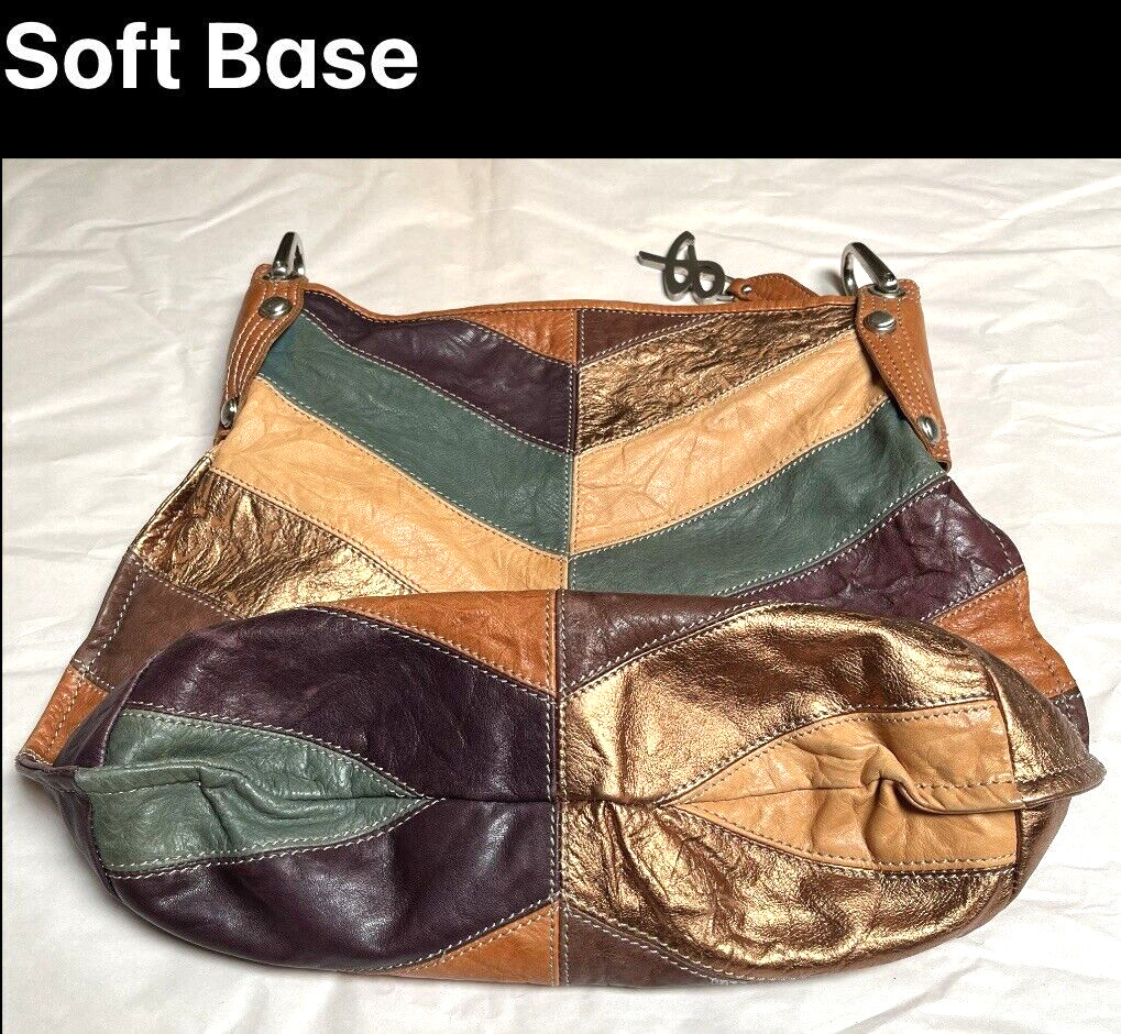 B Makowsky Leather Patchwork Convertible Shoulder… - image 19