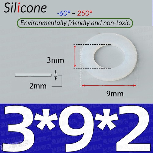 JUNTAS DE SELLO ARANDELA DE GOMA ANILLO PLANO DE ALTA TEMPERATURA SILICONA BLANCA DE 2 MM DE ESPESOR - Imagen 8 de 115