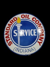 Porcelain Standard Oil Company Enamel Metal Sign Size 20" Inch Round