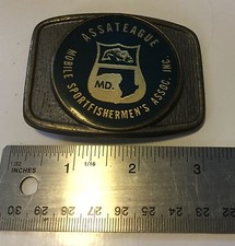 VINTAGE ASSATEAGUE MD. MOBILE SPORTFISHERMAN's ASSOC. INC. BELT BUCKLE