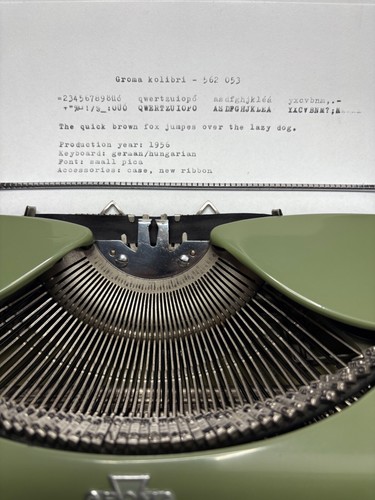 Groma KOLIBRI Reise Schreibmaschine 1Q Oliv DDR Typewriter 1955 Koffer VINTAGE - Bild 11 von 11