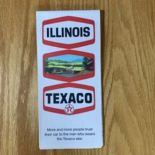 Texaco Map Illinois Chicago Aurora Joliet 1970 Gas Oil Advertising Street