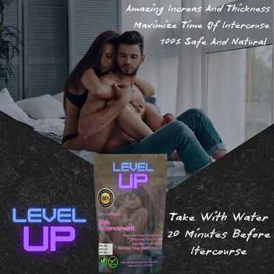 LEVEL UP SEX Boost Time Increase Pills for Men Hard Rock Performance 15N