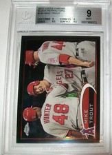 2012 Topps Chrome Black Refractor Mike Trout Angels RC Rookie 45/100 BGS 9 MINT