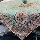 Termeh Silk Tablecloth, Handmade Tablecloth, Handwoven Silk Wool Fabric,Turquois