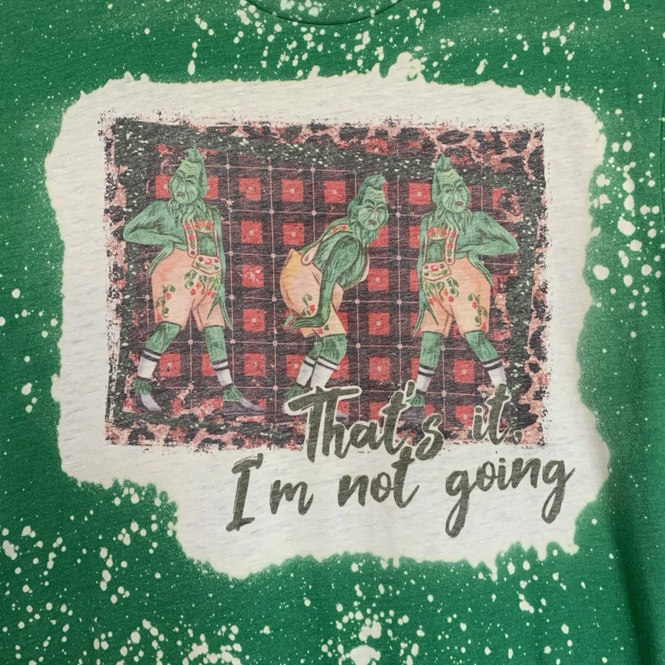 Camiseta The Grinch That's It I'm Not Going verde feminina tamanho médio - Imagem 2 de 4