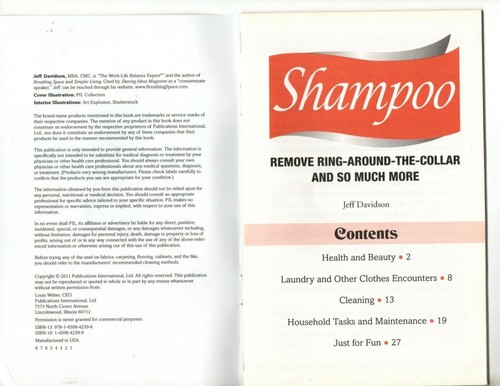 Cleaning with Shampoo Household Hints 2011 Paperback Booklet Jeff Davidson - Picture 3 of 4