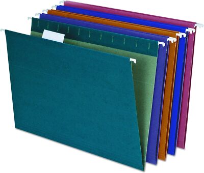 EarthWise by Pendaflex 100% Recycled Hanging Folders, Letter Assorted Colors 