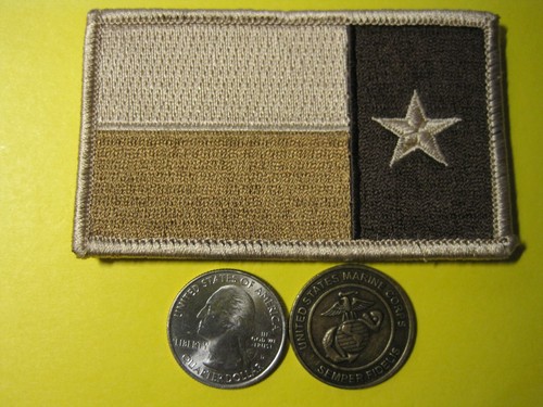 TEXAS FLAG PATCH COYOTE / TAN REVERSED DISPLAY FOR RIGHT SHOULDER INTO THE WIND! - Picture 2 of 12
