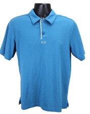Oakley Short Sleeve Regular Fit Blue Golf Polo Shirt Men  s Size Medium
