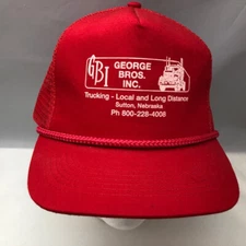 George Bros. Inc Hat Cap Adjustable Snapback OSFM Mesh Trucker Trucking Company