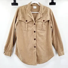 Vintage Style Studio Shirt Camel Brown Button Up Jacket Shacket Sz M Made in USA