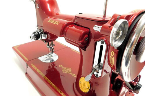 Desk Dave's "RUBY RED" Singer Featherweight 221 Sewing Machine - Picture 3 of 12
