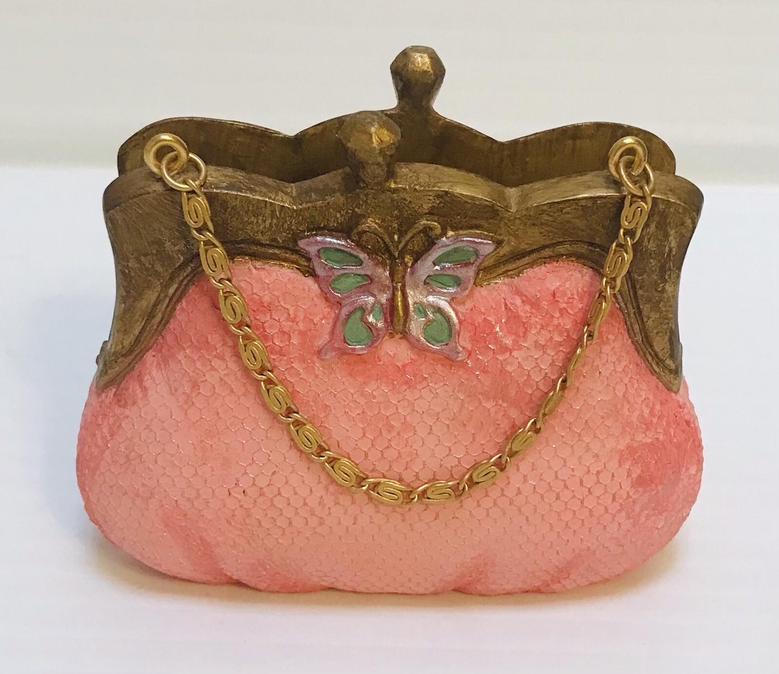 Handbag Card Holder Pink Purse Figurine Resin-image