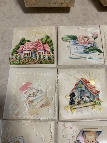 10- 1940s SUGAR 'N SPICE Everything Nice Die Cut Greeting Cards/Envelopes/Boxes - Picture 5 of 14