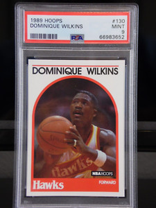 1989 NBA HOOPS BASKETBALL CARD DOMINIQUE WILKINS #130 ATL HAWKS HOF | PSA 9 MINT