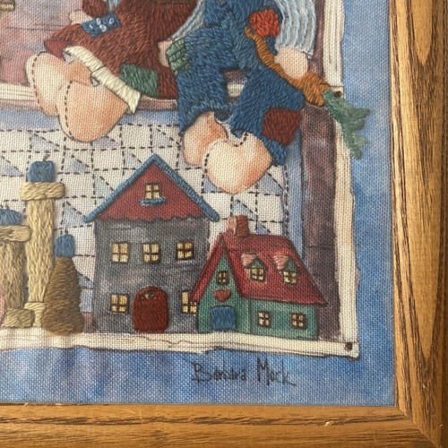 #1372 "Country Treasures" Crewel Embroidery 12x18 Home Sweet Home. ~ Framed - Picture 7 of 10