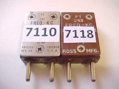 LOT OF TWO 40 METER CRYSTALS FOR THE OLD BOATANCHOR CW VACUUM TUBE TRANSMITTERS 