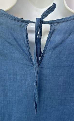 J. Crew ladies size 4 denim blouse with ruffle trim. - Picture 9 of 10