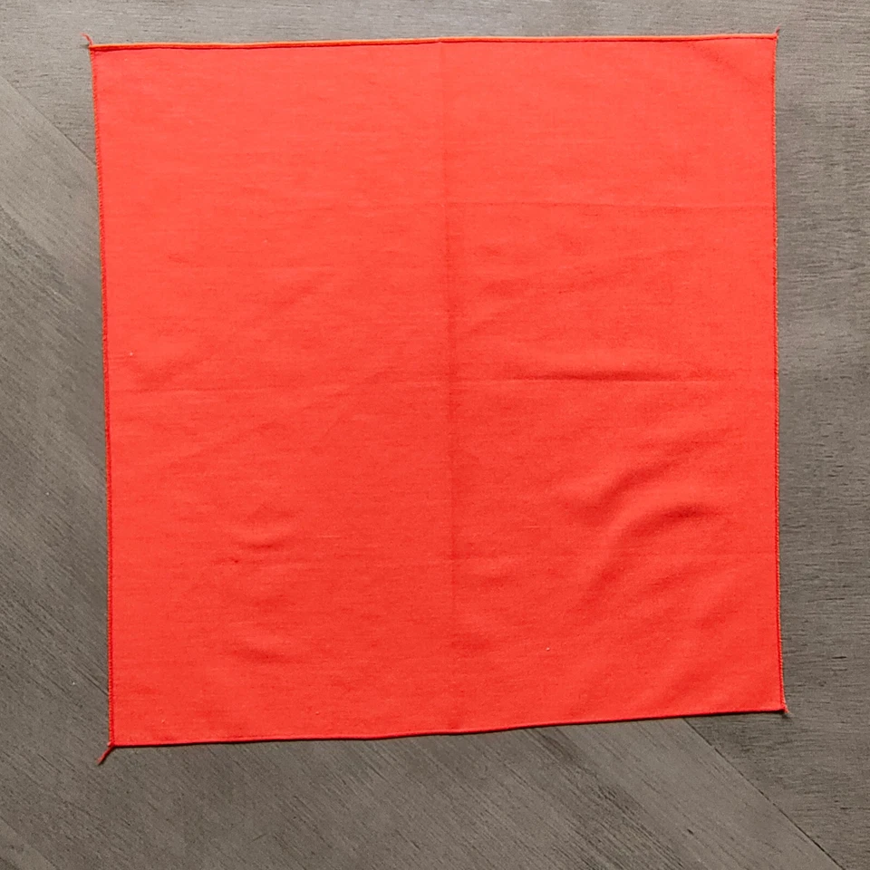 VTG Handmade Cloth Dinner Napkin Solid Red Set of 8 Cotton 17x17 Lightweight - Image 2 of 4