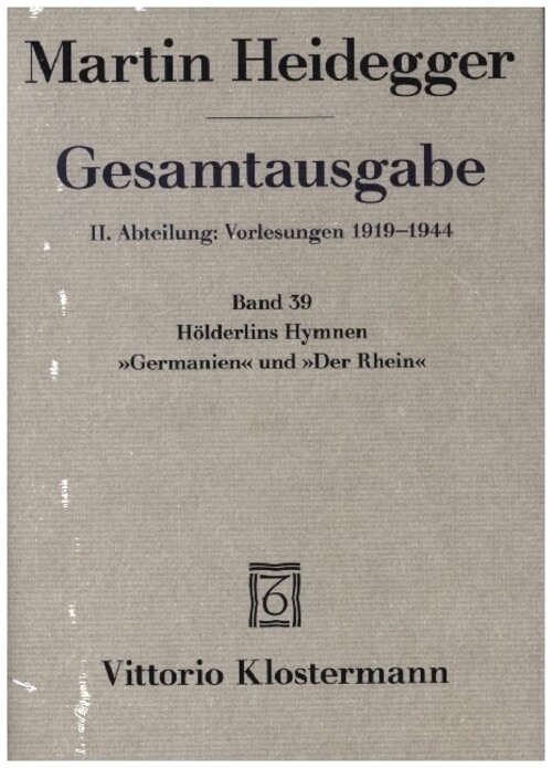 Thumbnail - Martin Heidegger | Hölderlins Hymnen Germanien Und Der Rhein
