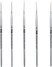 ZEM Brush Golden Taklon Mini Detail Set Liner 20/0, Small, Silver 