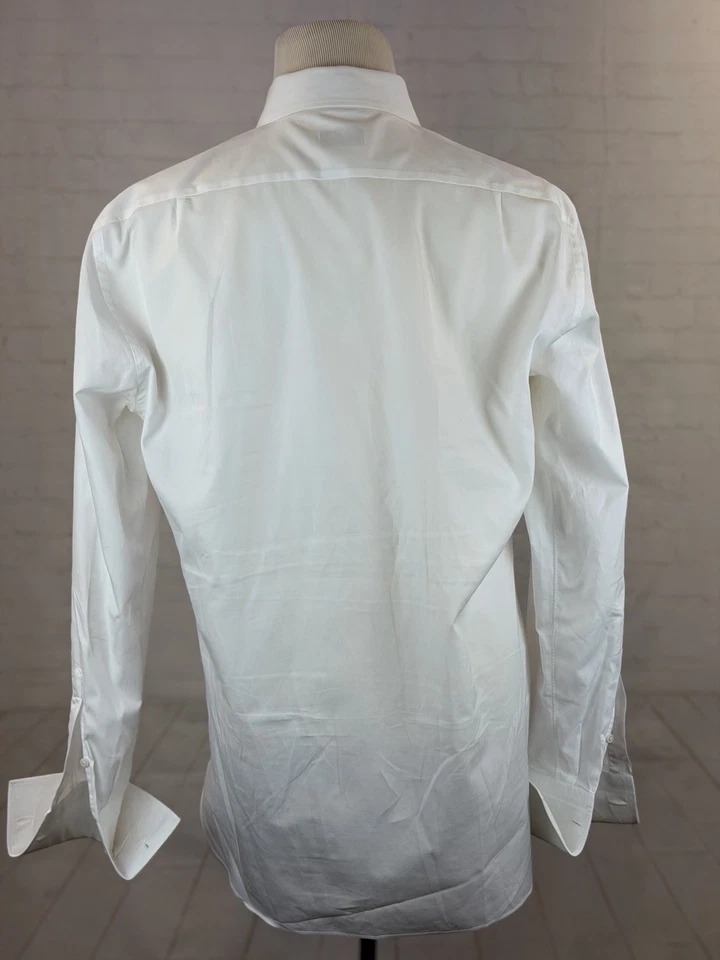 Ermenegildo Zegna Men's White Cotton French Cuff Formal Dress Shirt 16 36/37 41 - Image 4 of 4