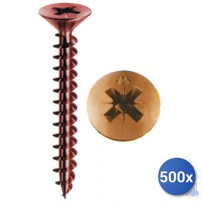 500x Schraube Selbst -Tapping für Spanplatte Panelvit & Reg; Bronzata Mustad
