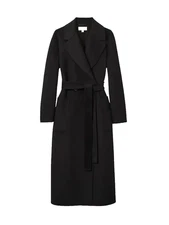 NEW, REISS Black Lucia Wool Blend Double Breasted Blindseam Coat Size 10 #LT34