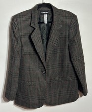 Vintage Sag Harbor Plaid Blazer Wool Size 12 Preppy Y2K 90  s Academic Work Geek